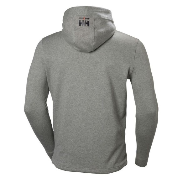 Sudadera con capucha y cremallera Chelsea Evolution Grey Melange detrás | Helly Hansen Workwear