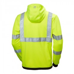 Sudadera con capucha y cremallera de alta visibilidad Addvis Amarillo detrás| Helly Hansen Workwear