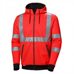 Sudadera con capucha y cremallera de alta visibilidad Addvis Rojo | Helly Hansen Workwear