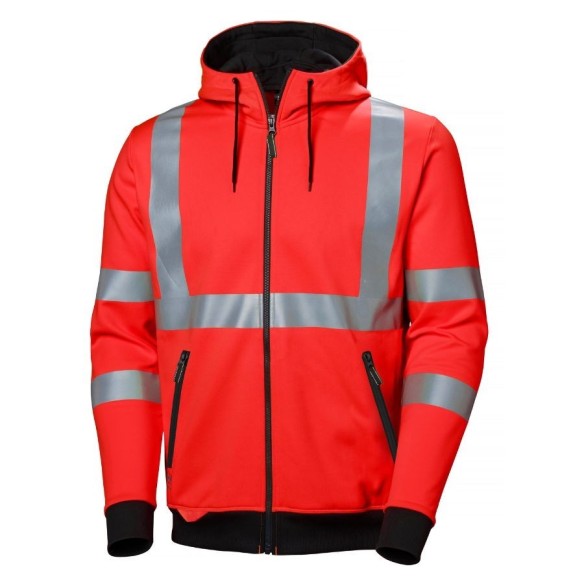 Addvis high visibility hooded sweatshirt with zip | Veslab
