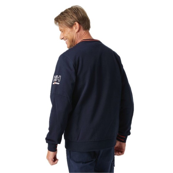 Sudadera Kensington Azul Marino modelo espalda | Helly Hansen Workwear