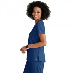 Blusa médica RACER by BARCO Indigo lateral | Veslab