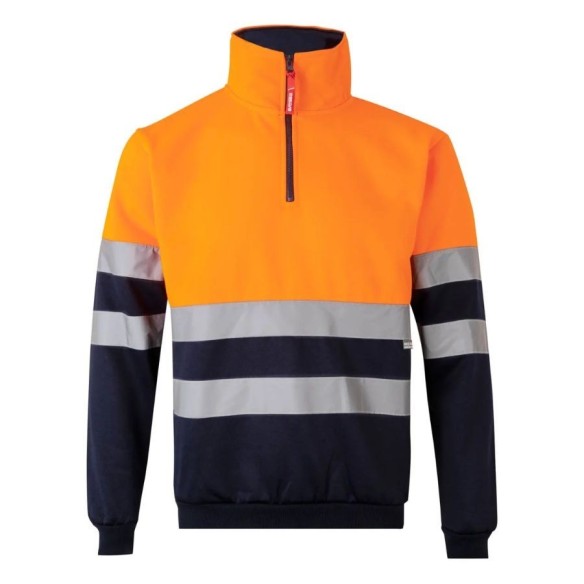 Half zip High visibility Bicolor Sweat
