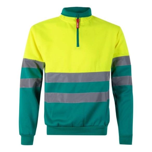 Half zip High visibility Bicolor Sweat