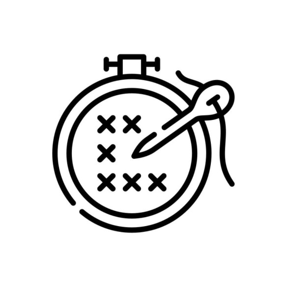 PETITE BRODERIE POITRINE (moins 13cms.)