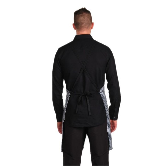 Dalantal Barbershop con bolsillo negro | Uniformes Lacla | Veslab