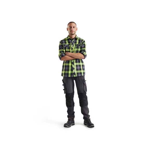 Camisa de franela Blakläder real negra groga