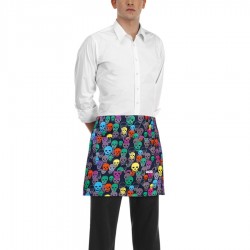Delantal camarero corto estampado Barman COLOR SKULLS Egochef