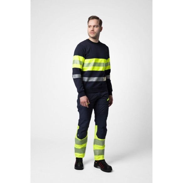 HV Class 1 Projob 6129 Sweatshirt | High visibility workwear | VESLAB.COM