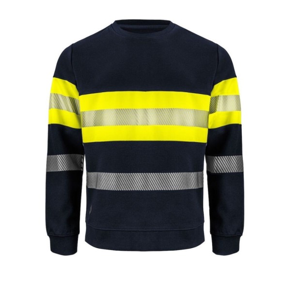 HV Class 1 Projob 6129 Sweatshirt | High visibility workwear | VESLAB.COM