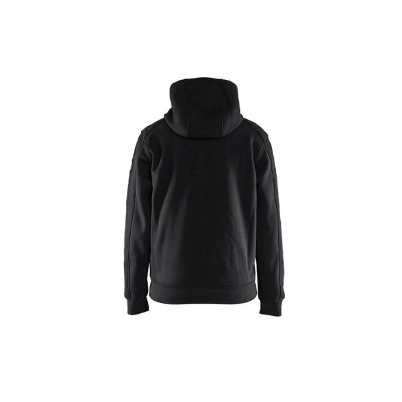 Sudadera con Capucha y Forro de Piel negro espalda