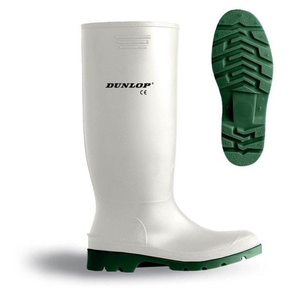 Bota de agua blanca Dunlop 380 PVC/Nitrilo caña alta | Veslab