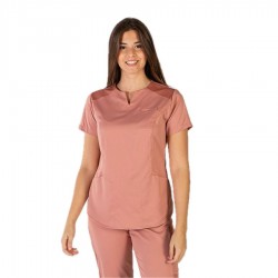 Blusa sanitaria para mujer LIA PEACH Gary's con cuello de pico