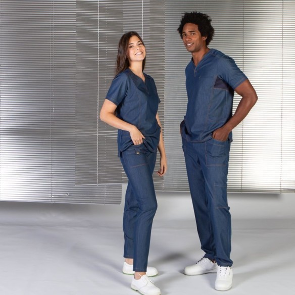 Joana Denim Medical Blouse for Women Gary's | Veslab