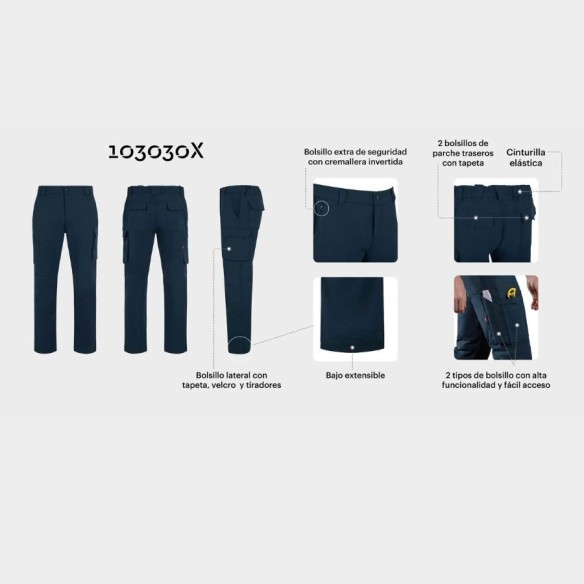 Pantalons de treball multibutxaques 4-Xtreme Arrow 103030X | Velilla