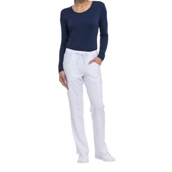 Pantalones sanitario de Tiro Medio Mujer blanco