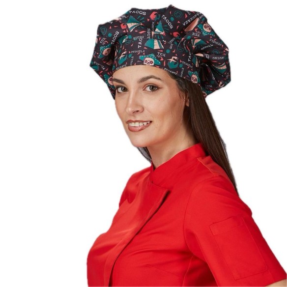 Printed Kitchen Hat with Velcro | Uniformes Gary's | Veslab