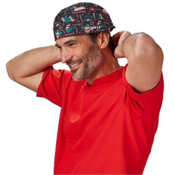 Gorro pirata de cuina estampat Microfibra | Uniformes Gary's