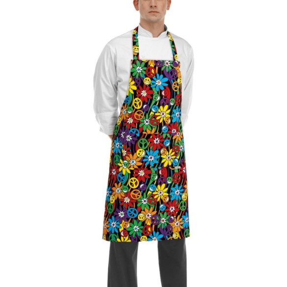 Tablier de cuisine avec bavette PEACE AND LOVE Egochef
