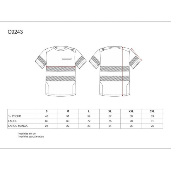 T-shirt à manches courtes avec bandes réfléchissantes | VESLAB.COM