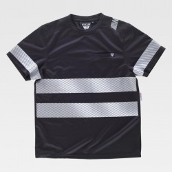 Camiseta de Manga Corta con Cintas Reflectantes Segmentadas