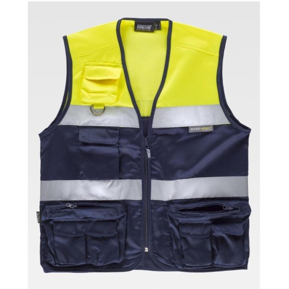 Safari vest with reflective tape | Workteam high visibility | VESLAB.COM