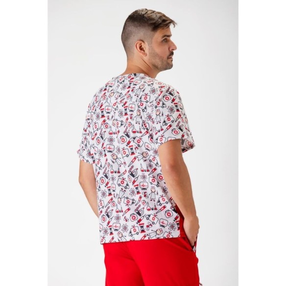 Casaca Sanitaria Estampada Unisex B9860