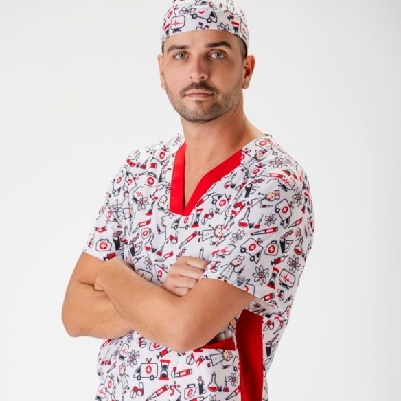 Veste hygiénique imprimée unisexe | Vêtemênt Workteam | VESLAB.COM