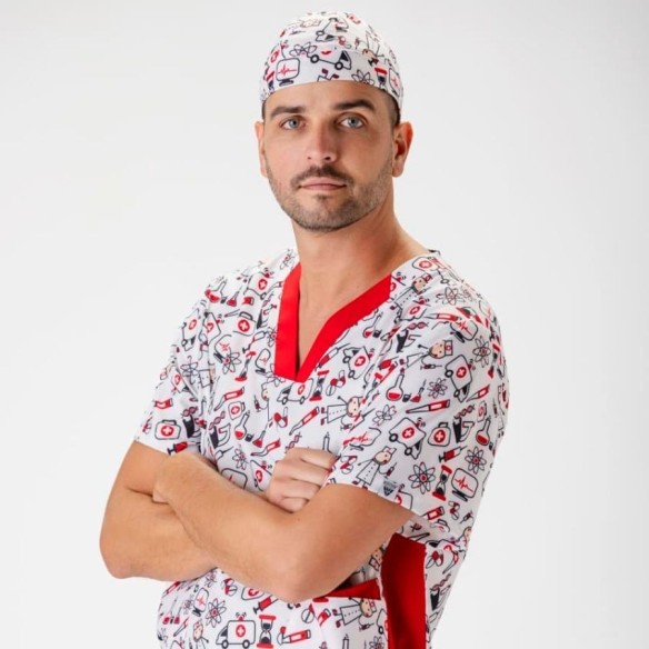 Printed Medical Bandana Cap M860