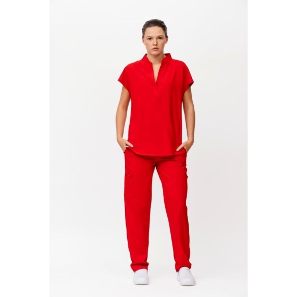 Pantalón Unisex con Tejido Elástico rojo B6960