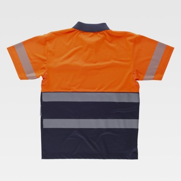 High-visibility two-tone short-sleeved polo shirt | Workteam uniforms | VESLAB.COM