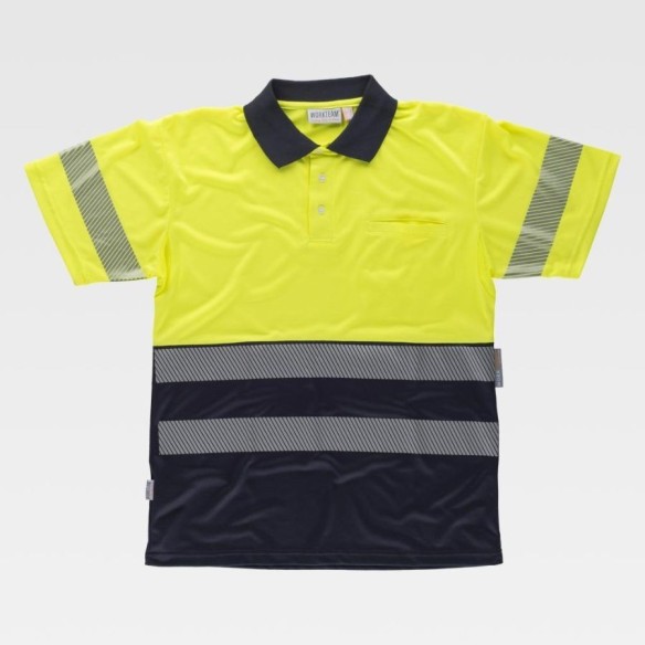Polo combinado AV de manga corta amarillo