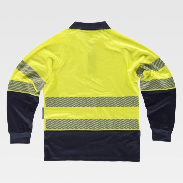 Polo d'alta visibilitat bicolor de màniga llarga C3896