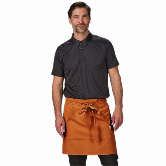 Delantal corto sin peto y bolsillo Gary's, color caldera, modelo frontal