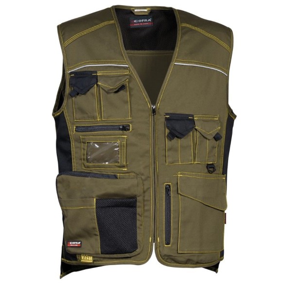Chaleco de trabajo Cofra EXPERT, color fango/negro