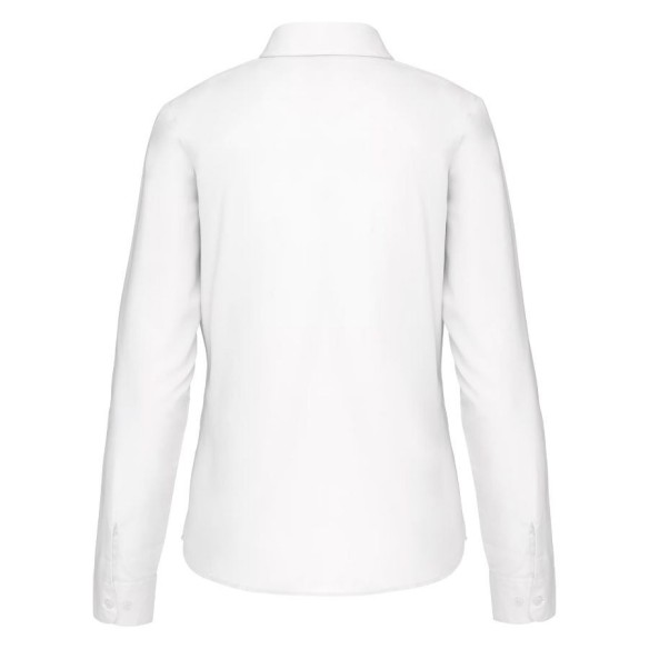 Camisa de manga larga para mujer - blanco - espalda | Veslab