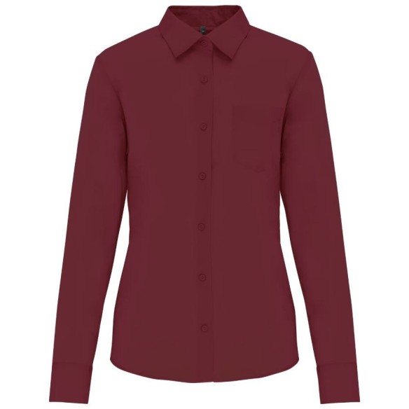 Camisa de manga larga para mujer - rojo oscuro | Veslab