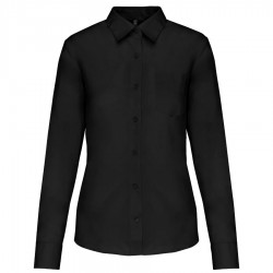 Camisa de manga larga para mujer - negro - frontal | Veslab