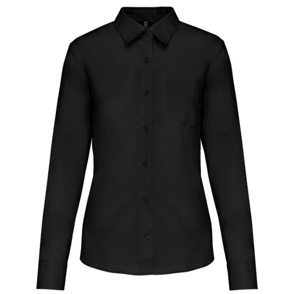 Camisa de manga larga para mujer - negro - frontal | Veslab