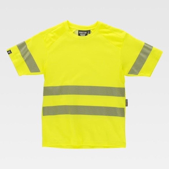 Camiseta Alta Visibilidad de Manga Corta en Micropiqué