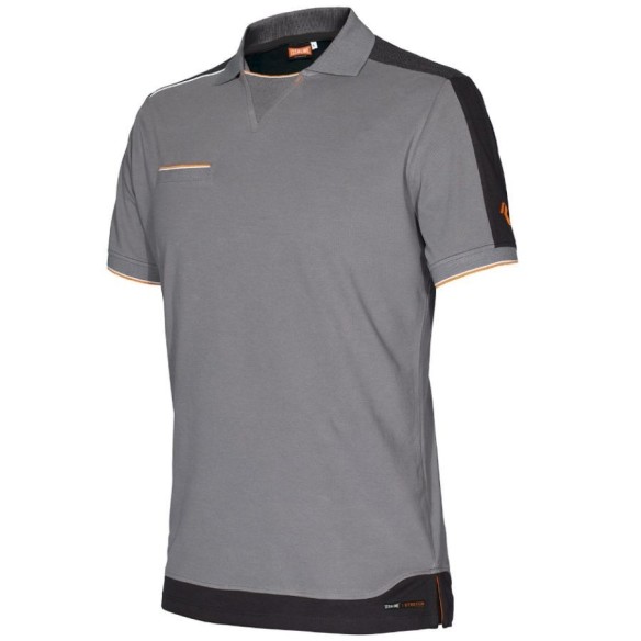 polo-trabajo-issa-line-gris-frontal | Veslab