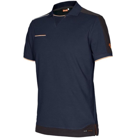 polo-trabajo-issa-line-azul-frontal | Veslab