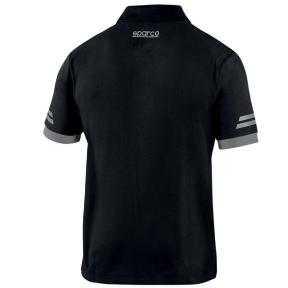 Polo técnico Sparco Toledo - negro/gris oscuro - espalda| Veslab