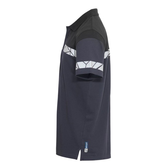 Projob 9910-High visibility VIS Polo Piqué side navy