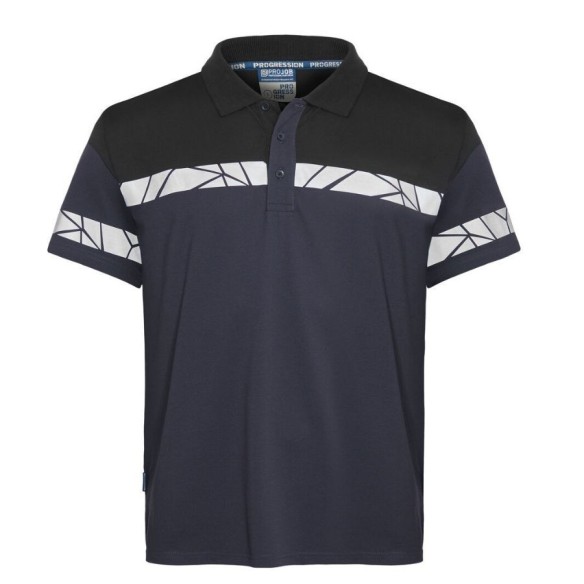 Projob 9910-High visibility VIS Polo Piqué navy