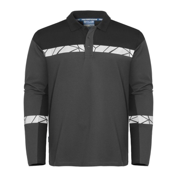 Polo Piqué Projob màniga llarga 9910-VIZ gris