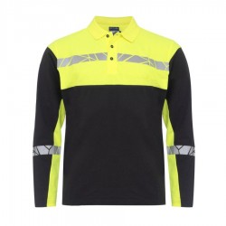 9910-VIZ Projob Long-sleeved piqué polo shirt yellow