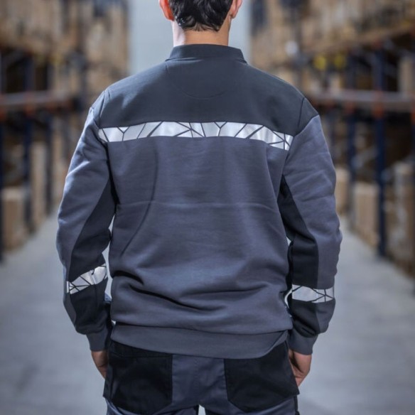 Projob ZIP 9910-VIZ grey Sweatshirt 3