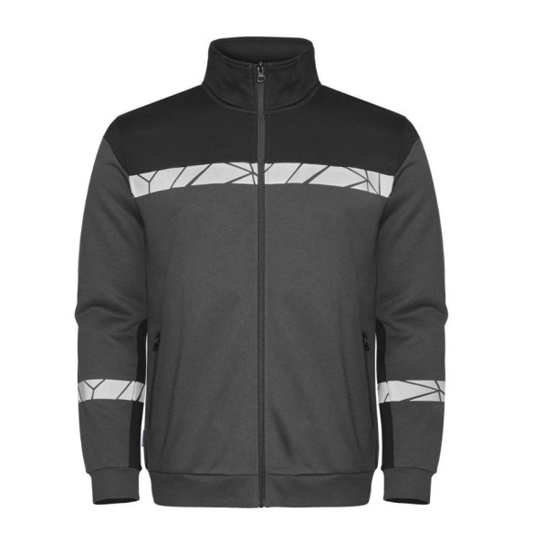 Sweat-shirt Projob ZIP 9910-VIZ gris