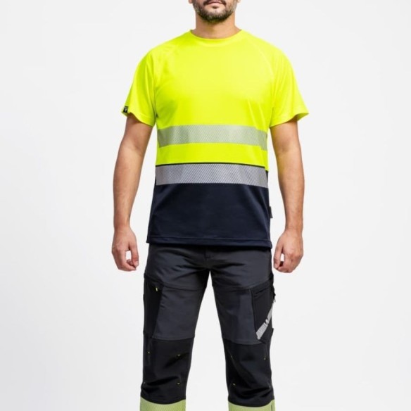 T-SHIRT HAUTE VISIBILITÉ BICOLEUR RESPIRANT